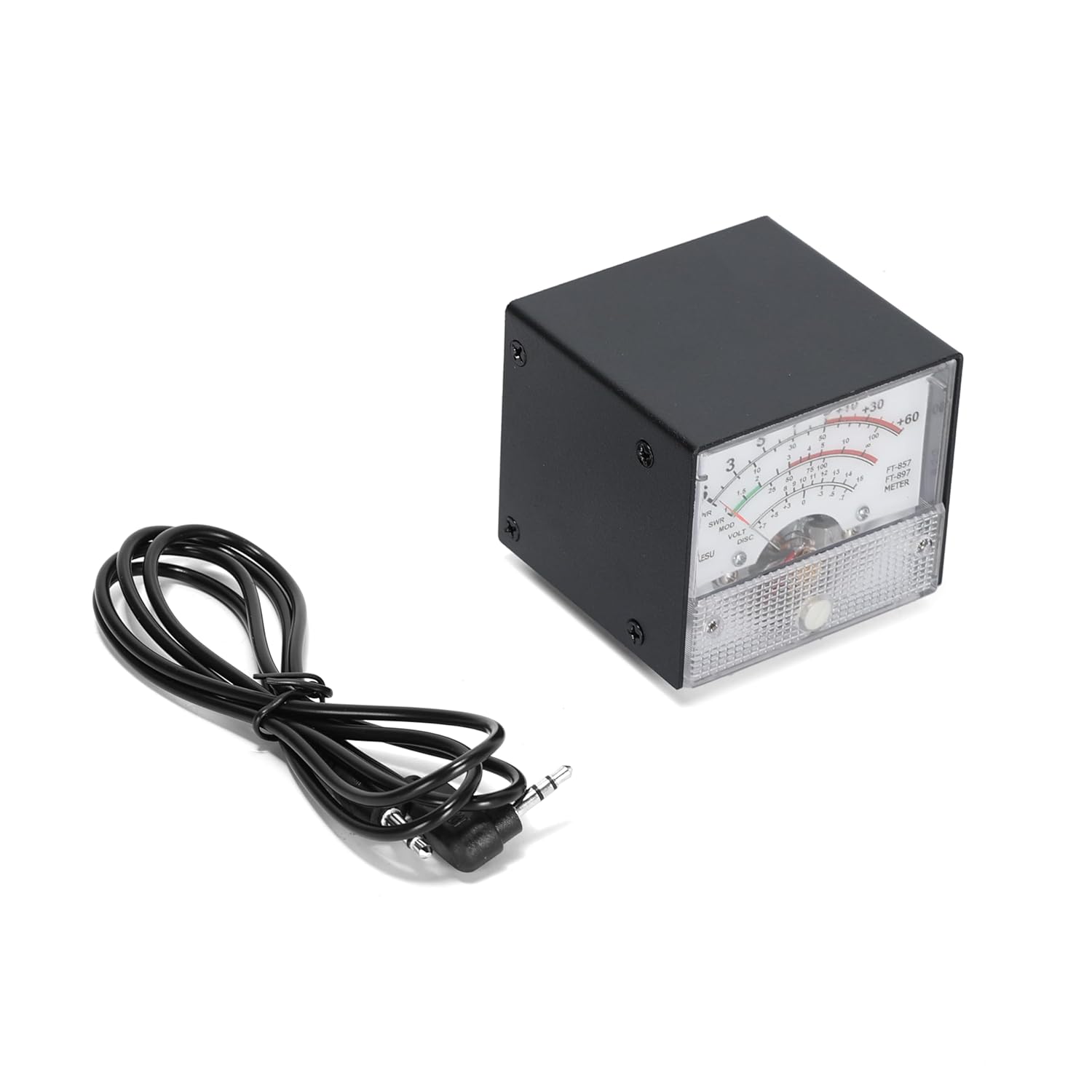 FT-857/FT-897 Analog Panel Meter, Black, Multi-Function S-Meter/PWR/SWR Display, 70x70x62mm, with 3.5mm Jack Connection