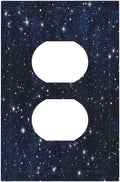 Wall Plate Decorative Light Switch Plate Covers Blue Night Sky Star Cosmic Starry Fantasy Galaxy Universe Space Single Duplex Switchplate 1 Gang Outlet Plate for Home Bedroom Bathroom Decor