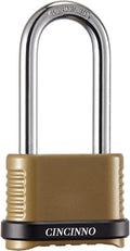 4 Digit Combination Lock, Heavy Duty Combo Padlock with Long Shackle for Outdoor Use,Sheds, Locker, Storage Unit, Gym and Gate