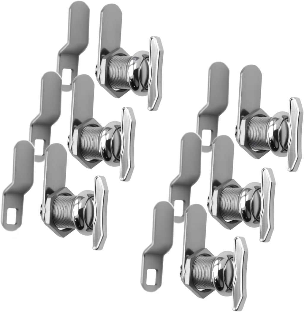 5/8" Thumb Operated Offset Cam Lock, RV Compartment Latch, Non-Locking Thumb Turn, for RV Compartment Camper Storage Door (6 Pack)