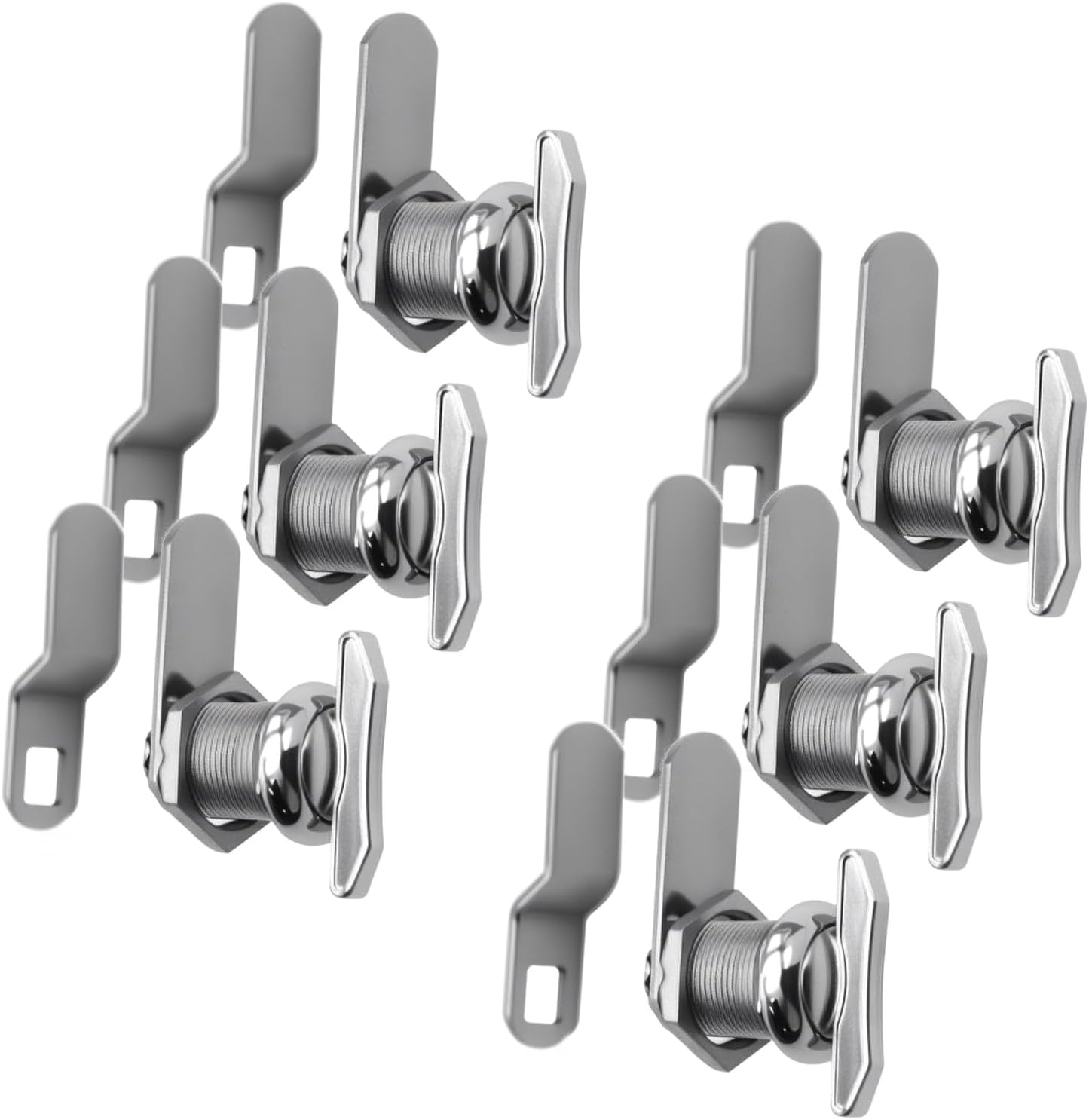 5/8" Thumb Operated Offset Cam Lock, RV Compartment Latch, Non-Locking Thumb Turn, for RV Compartment Camper Storage Door (6 Pack)
