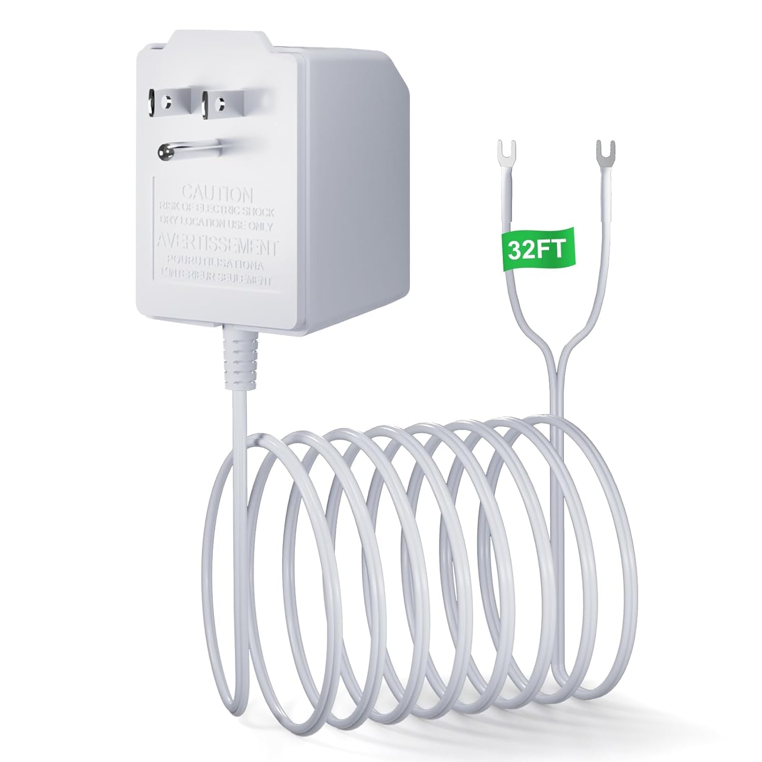 18 Volt Doorbell Transformer Power Supply for Ring Video Doorbell,Compatible with Ring,Google Nest,WYZE, Eufy,Blink Video Doorbells(𝟑𝟑𝐅𝐓 𝐄𝐱𝐭𝐞𝐧𝐬𝐢𝐨𝐧 𝐂𝐨𝐫𝐝)