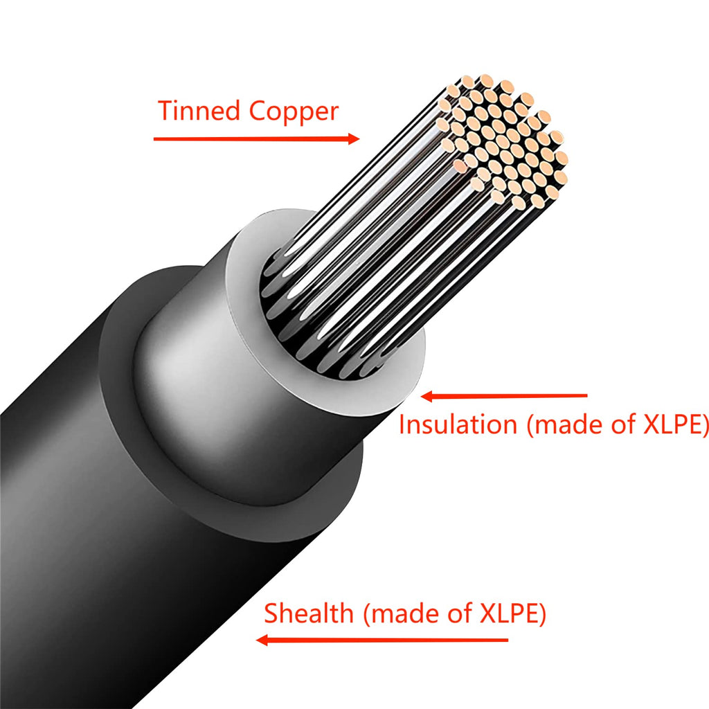 Solar Cable 30 Feet 2x12 AWG Twin Wire Solar Extension Cable, Copper Strand with Female and Male Connectors on Single end, Solar Panel Cable Wire & Adaptor for Home, Shop and RV Solar Panels