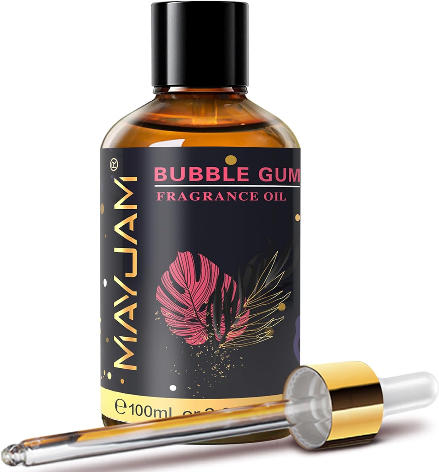 MAYJAM 100ML/3.38FL.OZ Bubble Gum Fragrance Oils with Glass Dropper, Essential Oils for Diffusers for Home, Long Lasting Scented Oils for Diffusers Soap Candle Making