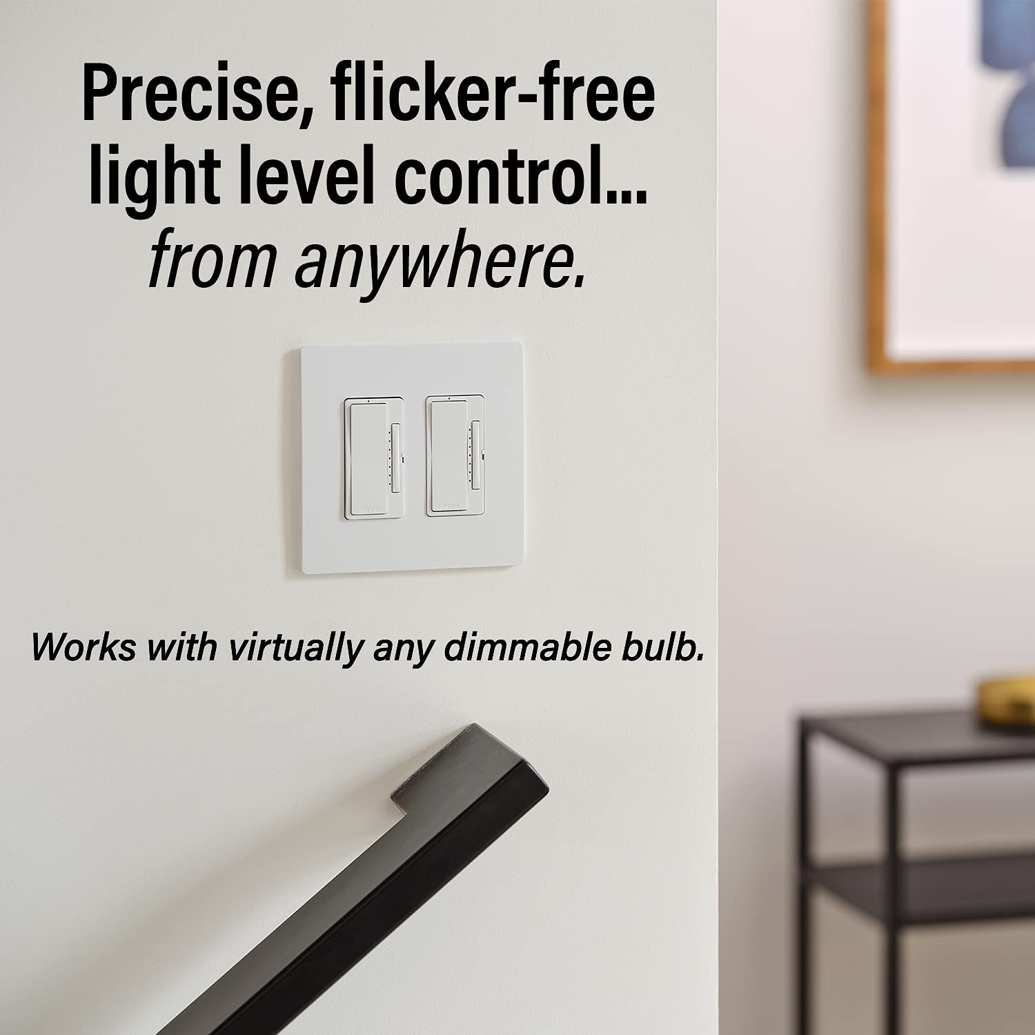 Legrand Radiant with Netatmo Smart Wi-Fi Enabled Tru-Universal Rocker Dimmer Switch in Light Almond, WNRL50LA