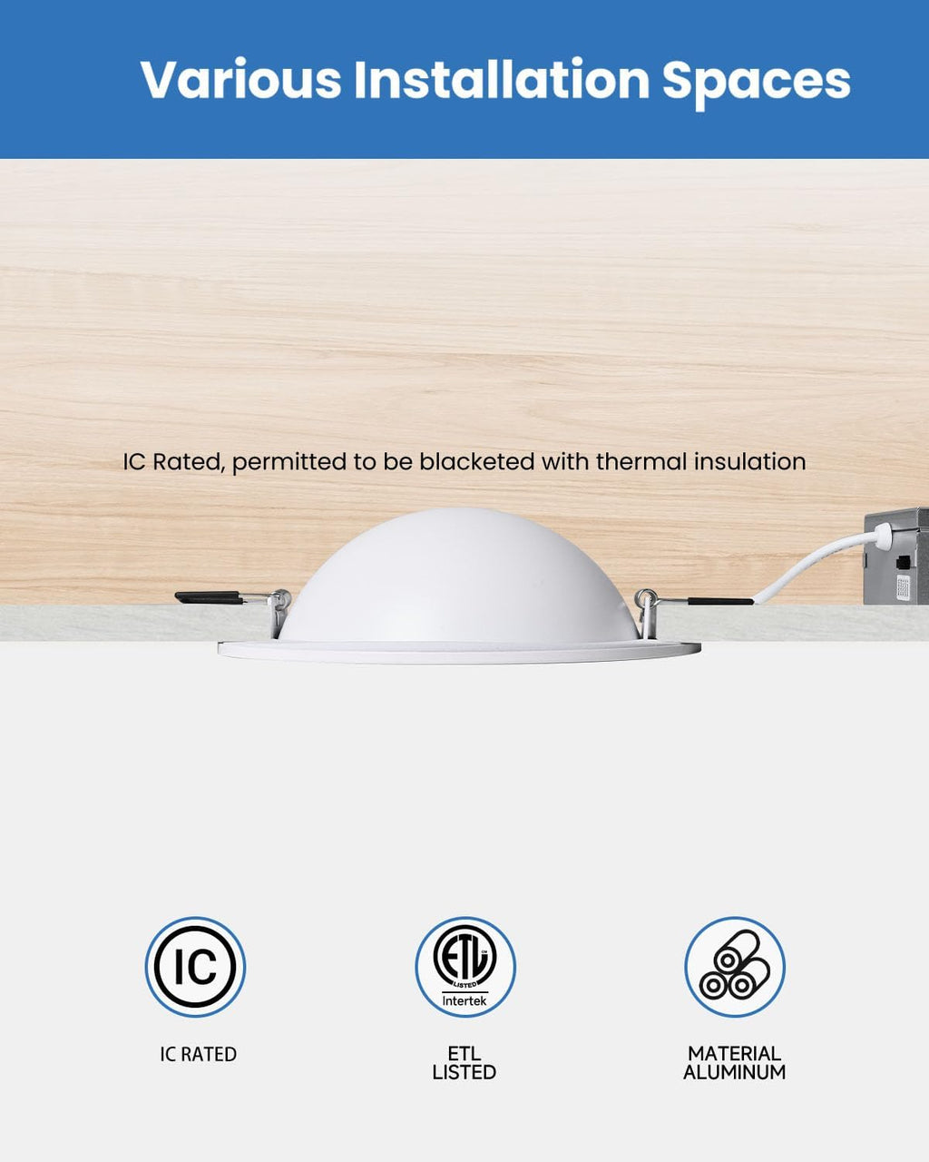 6-Inch Gimbal Recessed Light - 12W 90° Tilt & 360° Rotation, 5CCT (2700K-5000K), IC Rated LED Eyeball Recessed Lighting, for Sloped Ceilings, Soffit Light, Hallyway，Kitchens, White 6 Pack