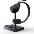 Yealink WH62 Dual UC DECT Wireless Headset, 525 ft Long Range, Work Headphones with Base, 2X Noise Canceling Mic for IP Phone and Computer, Office Headsets Call Control, Ringer,14H Talk Time