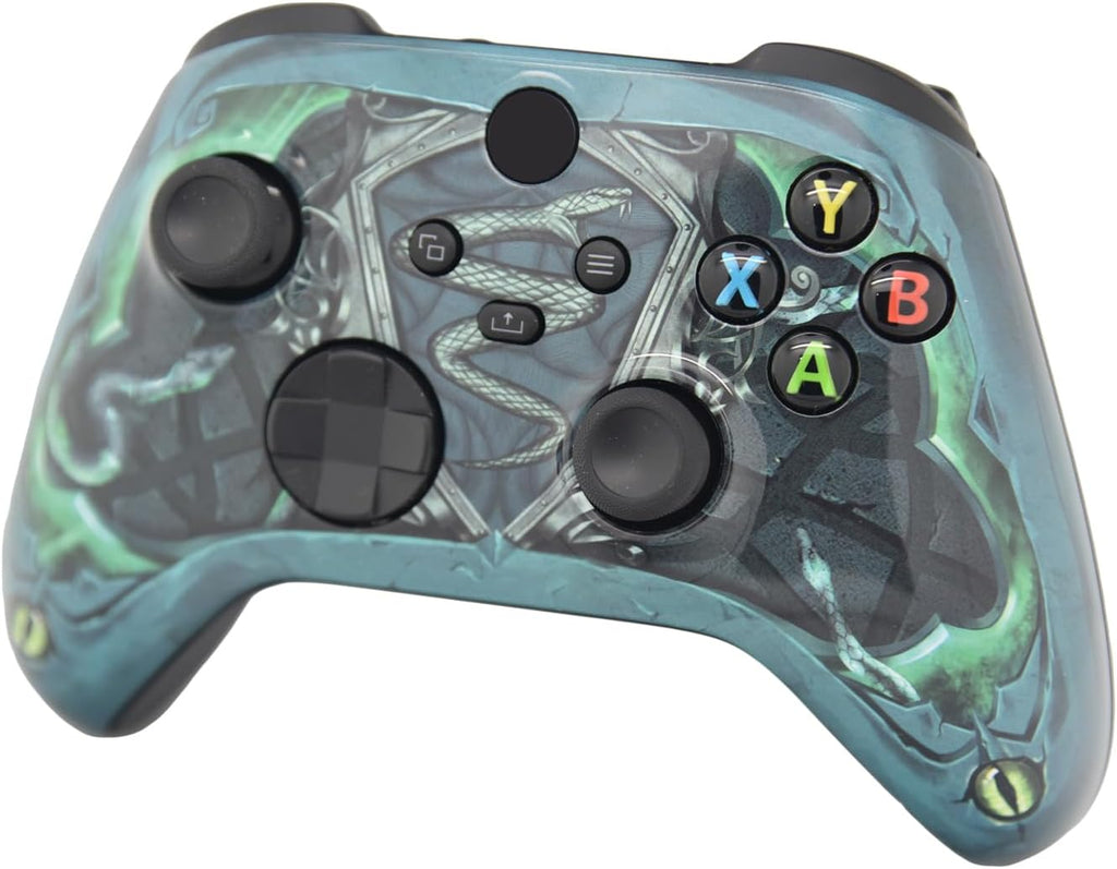 ProControllers LLC Hand Airbrushed Fade Custom Controller Compatible with Xbox Series X/S & Xbox One (Series X/S Green Snake)