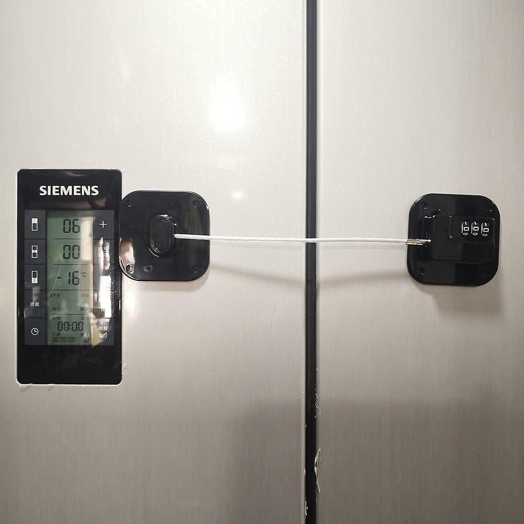 YEYA Upgraded Refrigerator Door Lock with Combination for Adults, Lock for Fridge, Freezer, File Cabinets, Desk Drawers, Locker, Child Safety Latch, Easy Install No Drlling 1 Pack