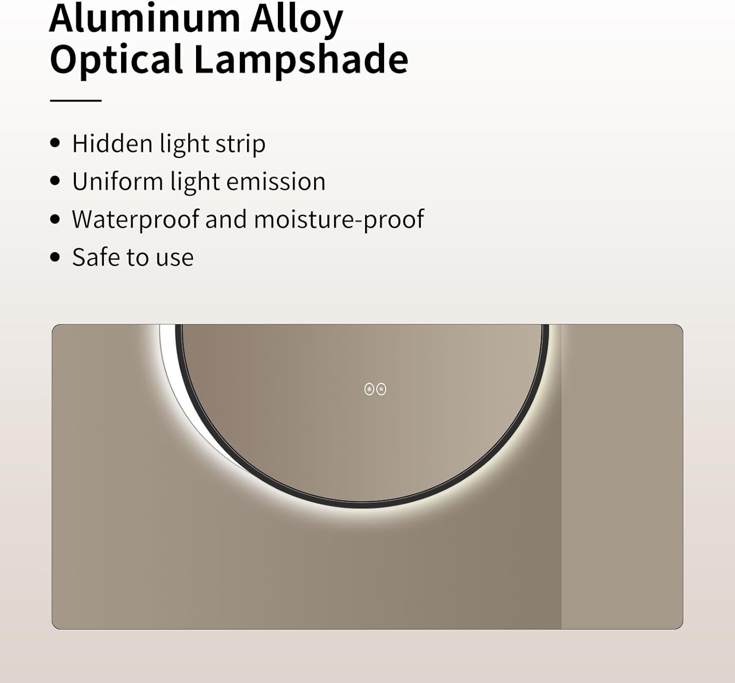 Round LED Bathroom Mirror with Gold Frame, 24V Backlight, 3 Color Temperatures, Dimmable, Memory Function, Defogging (Black Border, 32" L x 32" W)