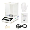 U.S. Solid 0.1mg Analytical Balance, 220g x 0.0001g, Lab Electronic Scale with Automatic Internal Calibration, Electromagnetic Transducer, RS232, Overload Protection, Piece Counting, 4 Weighing Units