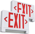 Exit Sign with Adjustable LED Pipe, Exit Signs with Emergency Lights Bar Combo, Compact Hardwired Exit Sign with Battery Backup，Red Led Emergency Exit Light for Business , 120V/277VAC,UL Listed,Top/Side/Wall Mount (2 Pack)