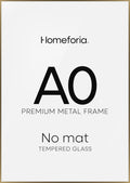 Homeforia A0 Poster Frame Bronze, High End Metal 33.1 x 46.8 inch Large Picture Frames with Mat for 23.4 x 33.1 Photo, A0 Size Brass Frame Matted to A1 Print, 33.1x46.8 Frame, Tempered Glass, Set of 1