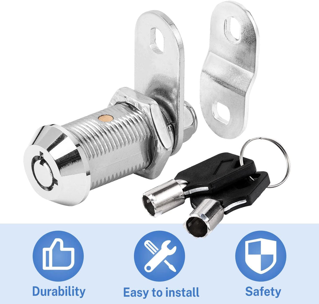 Cam Lock RV Storage Locks Keyed Alike, 1-1/8" Fits on 7/8" Max Door Thickness, RV Compartment Locks for Camper Trailer Locks with Keys (1-1/8 Inch 6Pack)