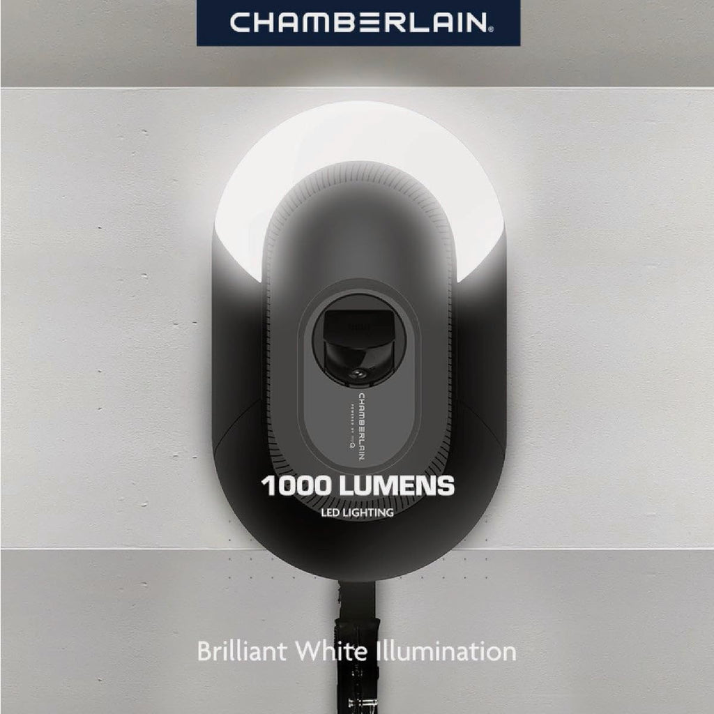 Chamberlain B4643T Smart Built in Camera-myQ Smartphone Controlled-Ultra Quiet, Strong Belt Drive, Blue Garage Door Opener