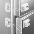 Refrigerator Lock, Heavy Duty Fridge Locks for Kids, Freezer Lock with Combination for Refrigerator Drawer Cabinet Safety, Easy to Install No Keys Needed White, 2 Packs