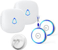 Caregiver Call Alarm Button for Home，Life Alert Beeper for Elderly Monitoring Emergency Bell, 500FT Wireless Panic Call Alarm, Nurse Care for Seniors Patients, Waterproof