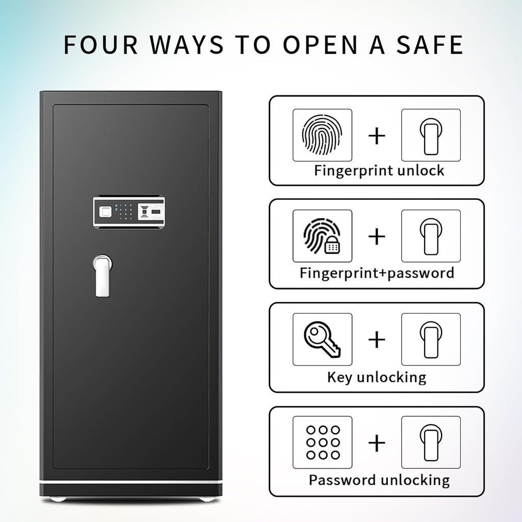 MLJ Extra Large Safe Wifi Smart Safe 17.5 Cu.ft Big Home Safety Box,Heavy Duty Digital Security safe with Built-In Drawer and Removable Shelves,for Home,Hotel,Office,Garage