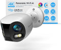 Amcrest Dual-Lens 4K (8MP) Outdoor Security WiFi Camera, 2 x 4MP Lenses WiFi AI Bullet IP Camera, Dual-Band 2.4Ghz & 5Ghz, Face Detection, Panoramic 180° FOV, 4K@15fps IP8M-DLB2998W-AI (White)