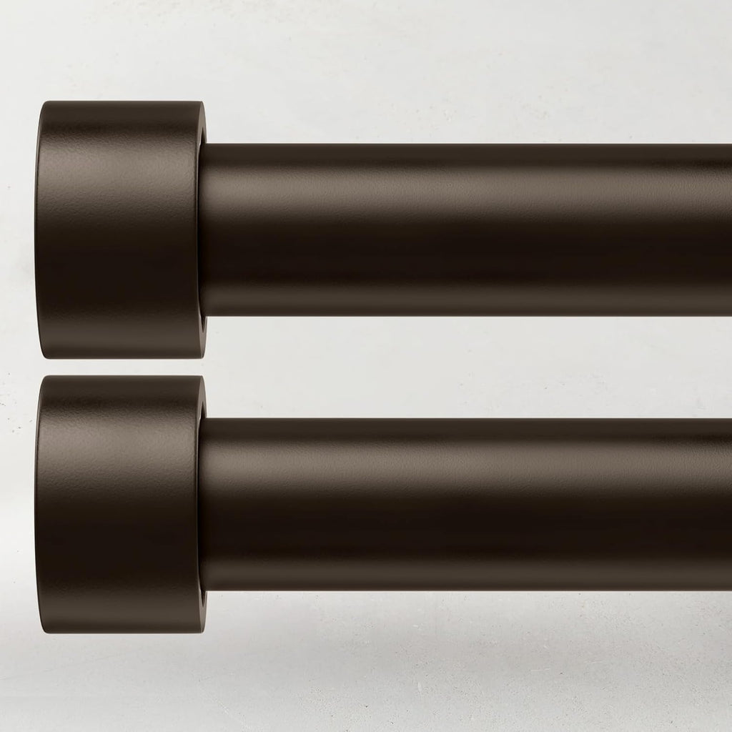2 Pack Curtain Rods for Windows 66 to 120 Inch(5.5-10ft), 1 Inch Bronze Heavy Duty Curtain Rods Set, Adjustable Extra Long Curtain Rod for Bedroom Patio, Outdoor Drapery Rods, Size 32"- 120"