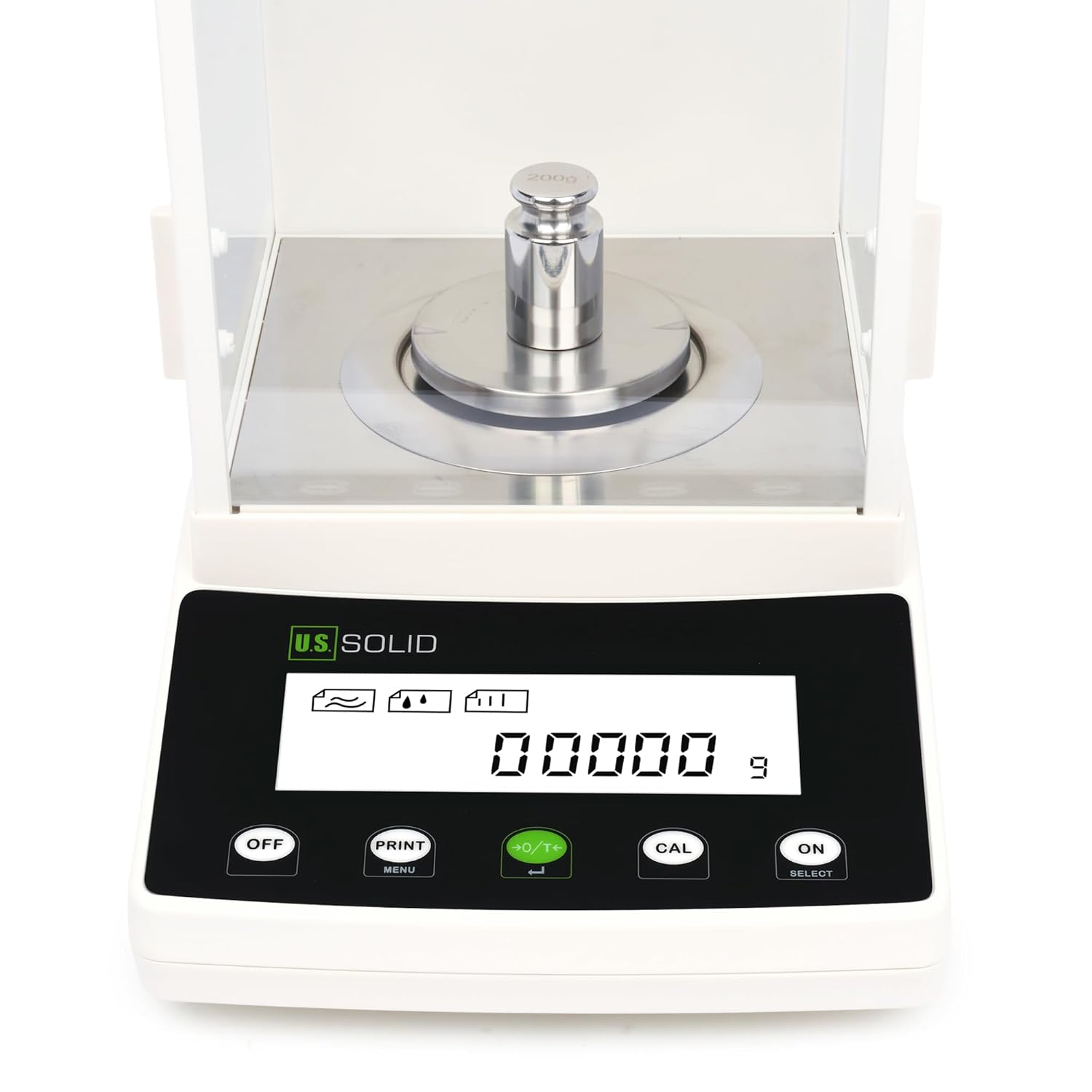 U.S. Solid 0.1mg Analytical Balance, 220g x 0.0001g, Lab Electronic Scale with Automatic Internal Calibration, Electromagnetic Transducer, RS232, Overload Protection, Piece Counting, 4 Weighing Units