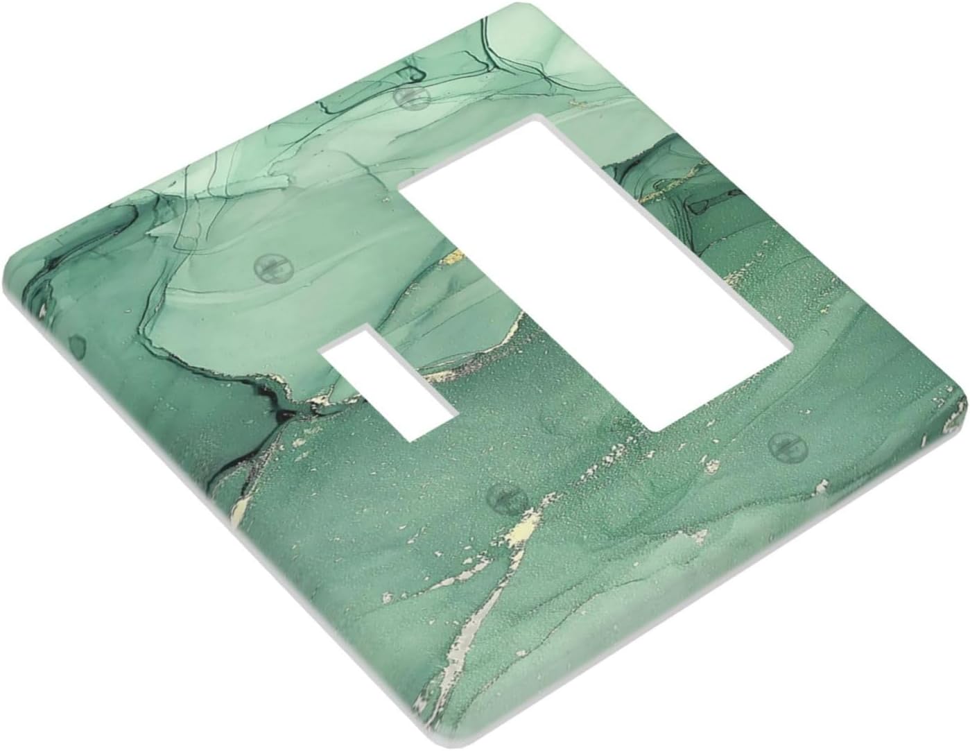 Outlet Covers Simple Green Marble 1 Toggle 1 Rocker Combination Decorative Wall Plate Electrical Switch Plates Light Switch Cover Plate for living Room Office Decor