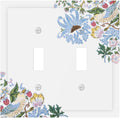 Decorative Light Switch Cover Plate Retro Morris Strawberry Rustic Plant Bird 2 Gang Wall Plate Oversized Double Toggle Two Switch Wall Cover Plate Dual Device Faceplate
