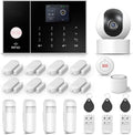 LWOHSI Alarm System for Home Security,WiFi+GSM 4G Wireless Alarm System with Phone APP Alert,T53W HD Security Camera,Door/Window Sensor,Remote,Work with Alexa and Google for Home,Apartment,Office