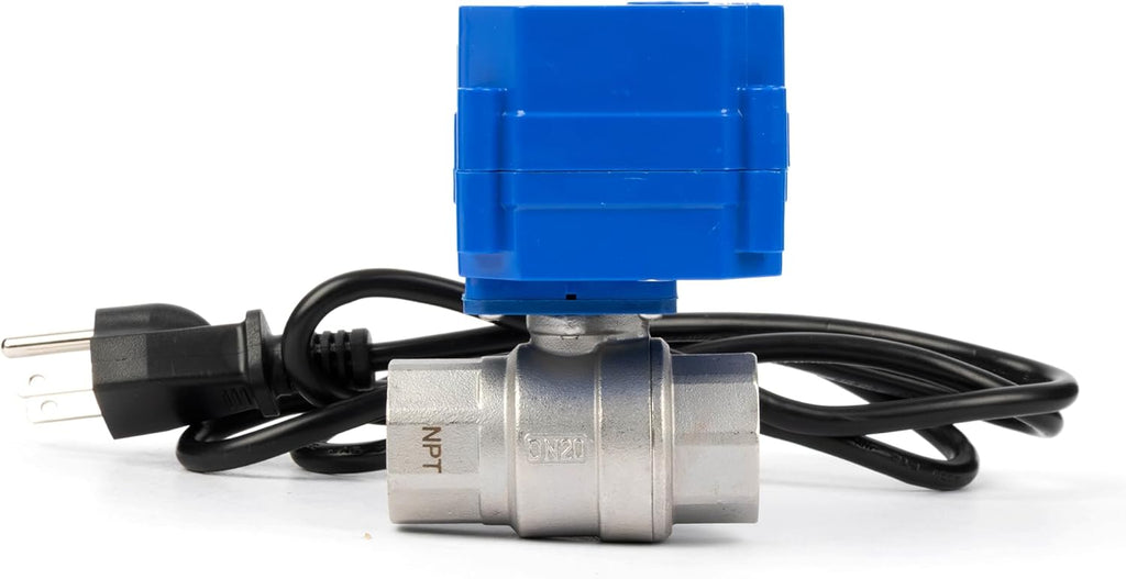 U.S. Solid 3/4" Motorized Ball Valve with US Plug 110VAC Stainless Steel Electrical Ball Valve,Auto Return, Normally Open