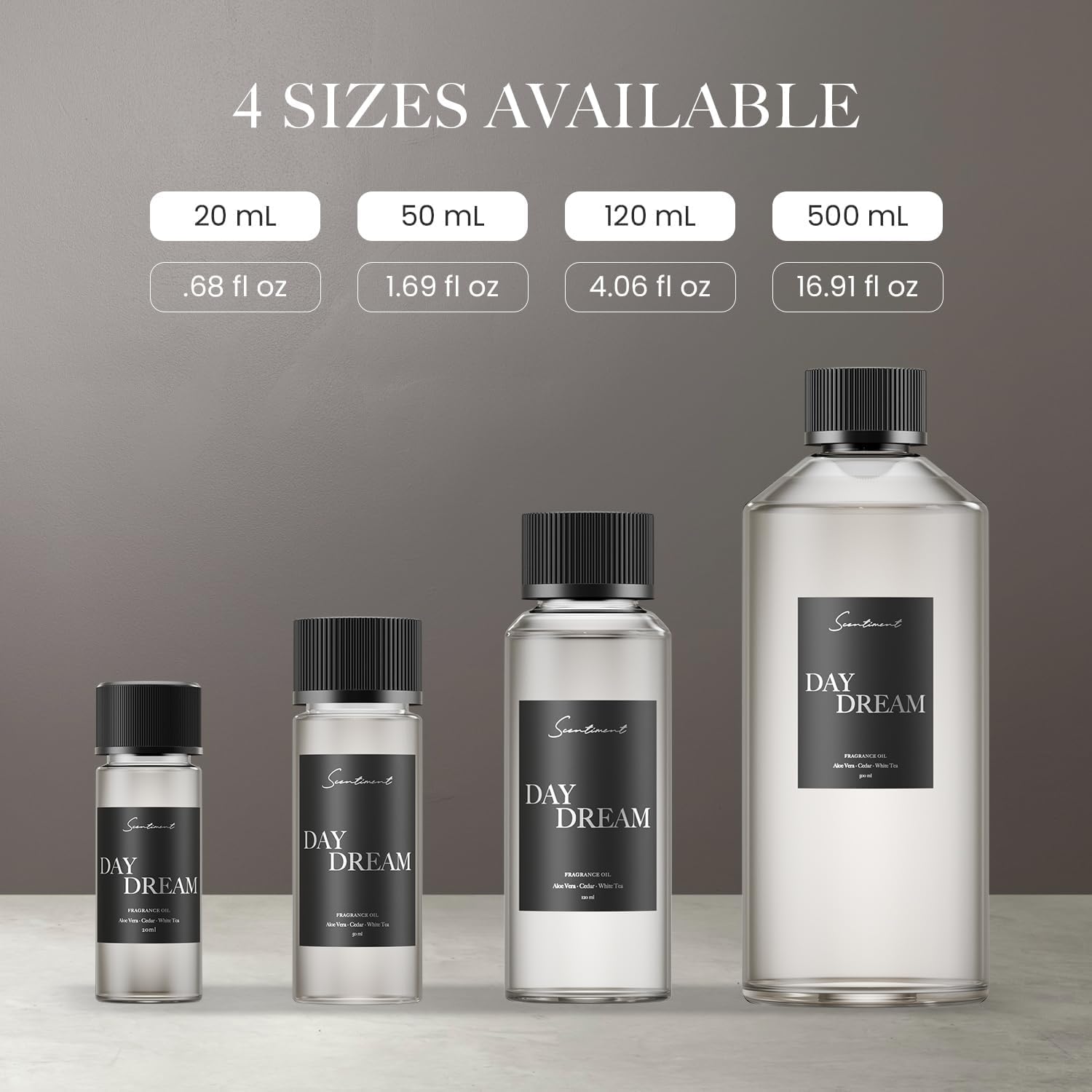 Scentiment Diffuser Oil - Day Dream | Inspired by Luxury Five Star Hotel Scents White Tea Scent | Aromatherapy Home Fragrance| Luxurious Scent with Notes of Aloe Vera, Cedar, White Tea (20ml)