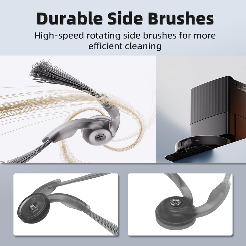 24Pcs Qrevo S5V Accessories Kit Replacement Compatible with Roborock Qrevo S5V/Curv/Edge Robot Vacuum, 1Pair Main Brush, 4 Mop Cloth Pads, 6 Side Brushes, 4 HEPA Filters,6 Dust Bag, 1 Cleaning Tool