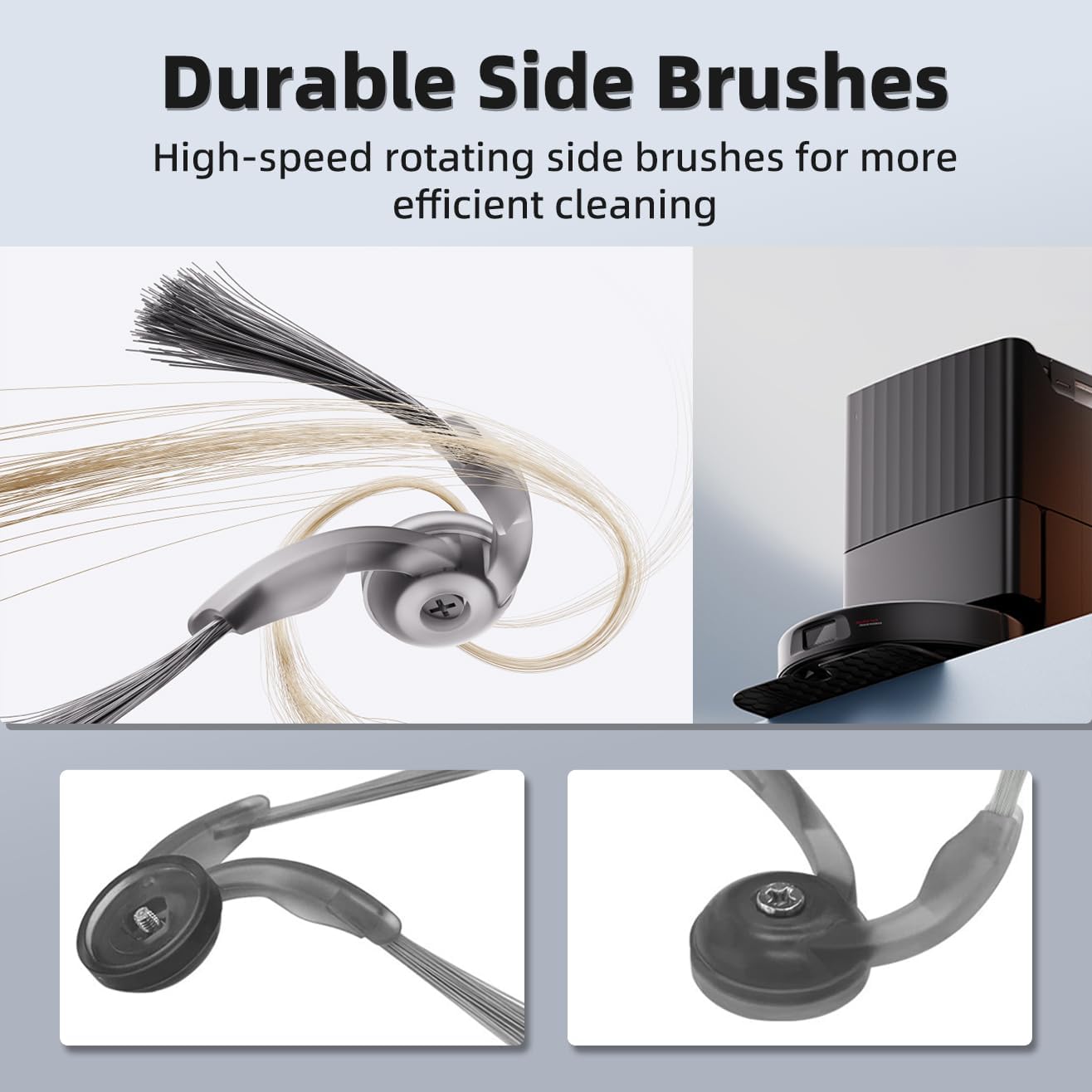 24Pcs Qrevo S5V Accessories Kit Replacement Compatible with Roborock Qrevo S5V/Curv/Edge Robot Vacuum, 1Pair Main Brush, 4 Mop Cloth Pads, 6 Side Brushes, 4 HEPA Filters,6 Dust Bag, 1 Cleaning Tool