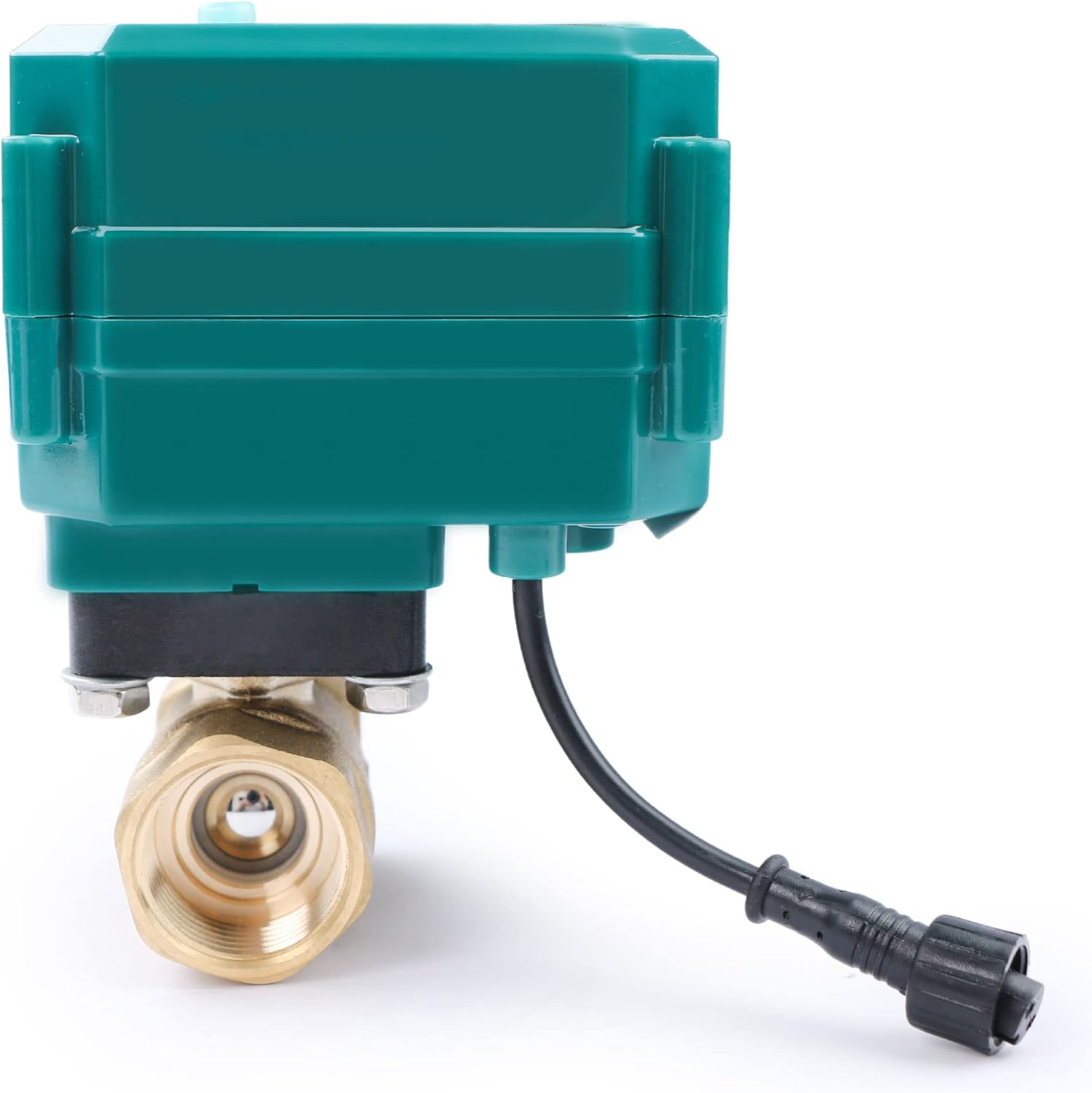 U.S. Solid 3/4" Smart Motorized Ball Valve - Remote App Mobile Control Brass Electrical Ball Valve with Manual Switch, 5V DC USB Connection