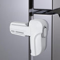 Fridge Lock for Kids, Childproof Refrigerator Door Lock, Fridge Latch with 3M Adhesive, Freezer Locks Automatically Closed, No Drill No Screw, More Security for Kids/Pets (2 Pack, White)