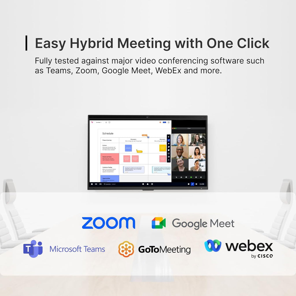NearHub Interactive Smart Board, 65 Inch, 4K UHD Touch Screen, Built in 4K Camera & 24-mic Array, All-in-One Whiteboard for Classroom and Business with Android OS and Open App Ecosystem (Board+Stand)