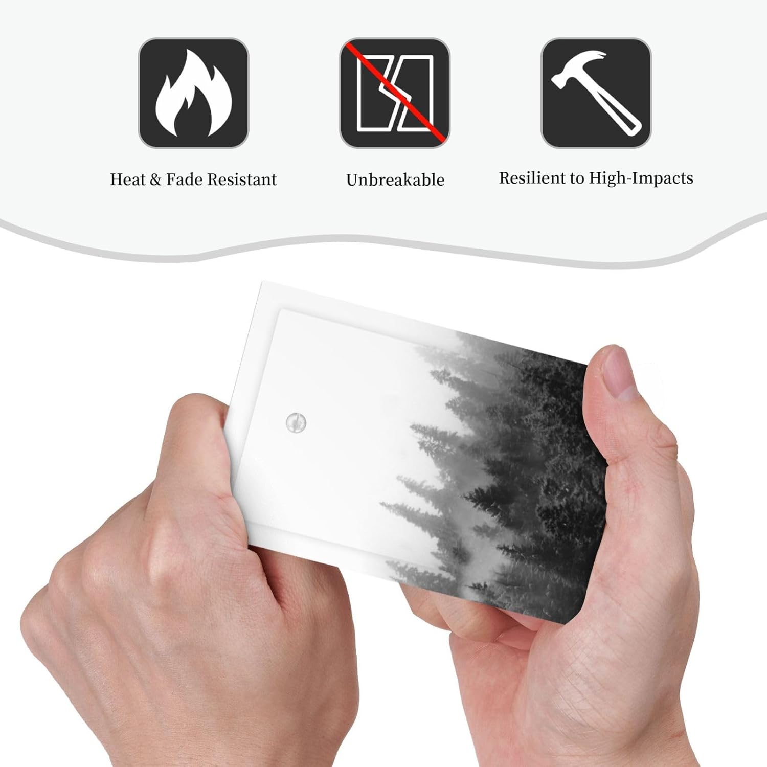 Light Switch Cover Plate Fores Black White Landscape Misty Woods 1 Gang No Device Blank Electrical Wall Plates Faceplate Decorative Switch Plate For Farmhouse Cabin Decor