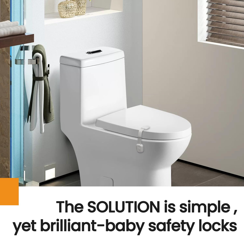 Child Safety Strap Locks (6 Packs) Baby Lock for Drawers, Refrigerators, Dishwashers, Toilet Seats, Cabinets, Ovens, Trash Cans, etc. Easy to Install, No Drilling Required, 3M Adhesive Pads (Black)