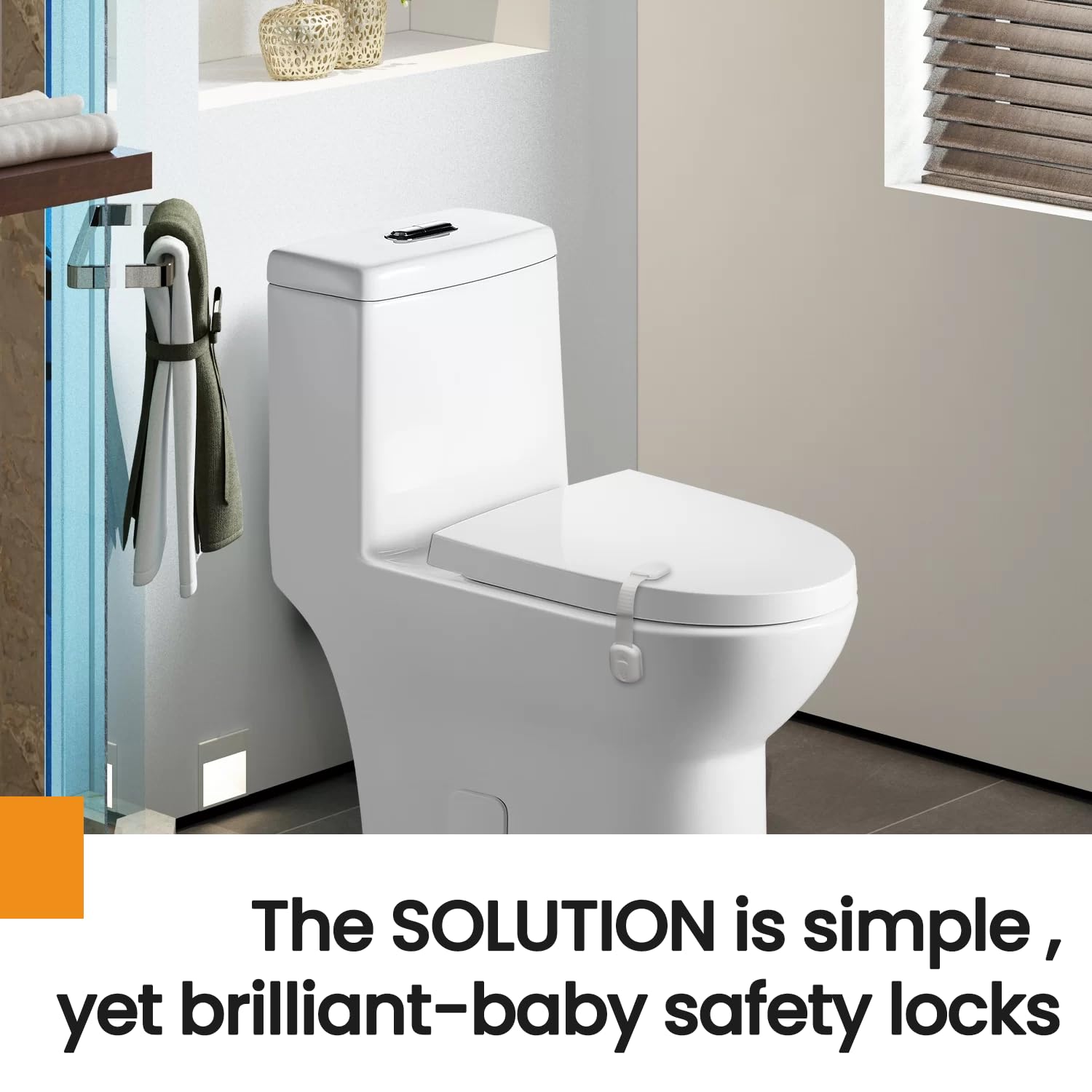 Child Safety Strap Locks (6 Packs) Baby Lock for Drawers, Refrigerators, Dishwashers, Toilet Seats, Cabinets, Ovens, Trash Cans, etc. Easy to Install, No Drilling Required, 3M Adhesive Pads (Black)