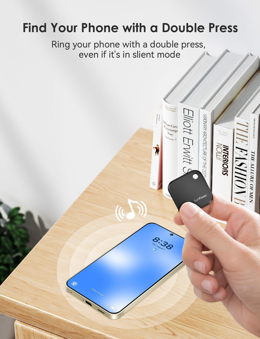 Dual System Bluetooth Tracker Tag for iOS or Android, Keys Finder and Item Locator for Keys, Bags and More, Phone Finder, Up to 300 ft Range, Replaceable Battery, Water-Resistant, 4 Pack
