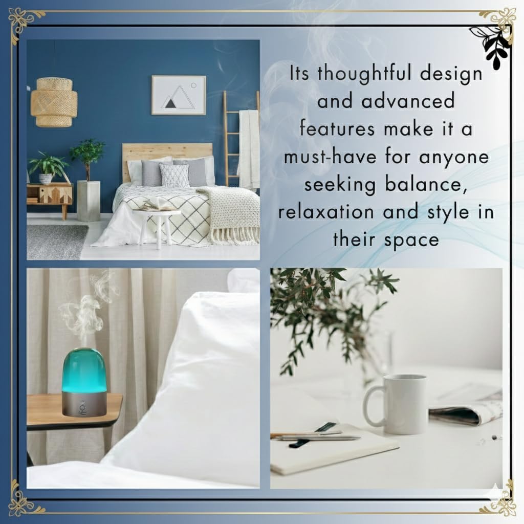 G’s Breeze Smart Diffuser with Refill – Bluetooth & Wi-Fi App Control, Gradient LED Lighting, Adjustable Scent Intensity, Low Noise, 24 Hour, Aromatherapy Diffuser for Home & Office - Cucumber Melon