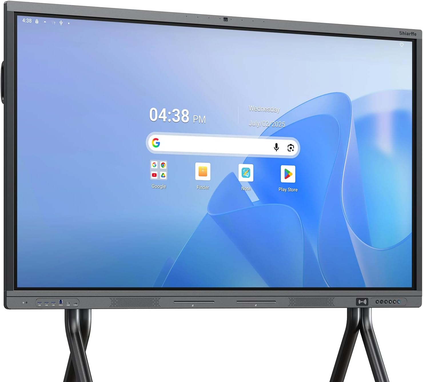 Shiarffe X5 Smart Board 4K Interactive Whiteboard EDLA-Certified All-in-One Touchscreen Digital Display Built-in 48MP Camera Mics and Speaker for Classrom Hybrid Work
