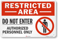 SmartSign 12" x 18" 'Restricted Area Do Not Enter, Authorized Personnel Only' Metal Sign with Symbol, 63 mil Aluminum, 3M Laminated Engineer Grade Reflective, Red, White and Black, USA-Made