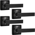 GOBEKOR 10 Pack Dummy Door Levers Matte Black Single Dummy Door Handles for Closet Black Dummy Handles Square Dummy Door Handle Pulls