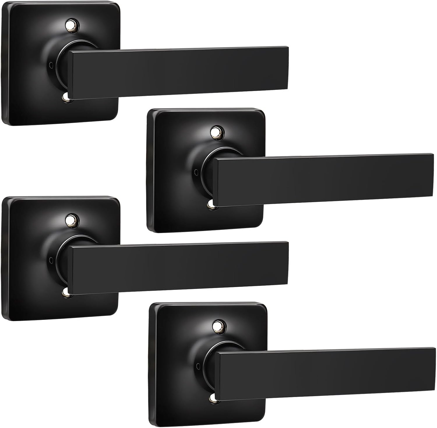 GOBEKOR 10 Pack Dummy Door Levers Matte Black Single Dummy Door Handles for Closet Black Dummy Handles Square Dummy Door Handle Pulls