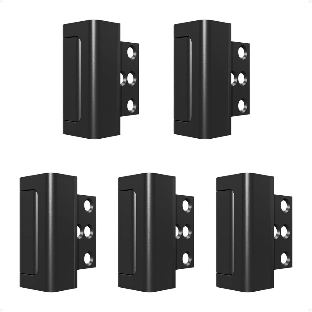 5 Pack Home Security Door Reinforcement Lock, Childproof Safety Door Lock Latch Stopper, Removable Screw-Mounted, Prevent Home Unauthorized Entry, Aluminum Construction, Withstands 800 lbs