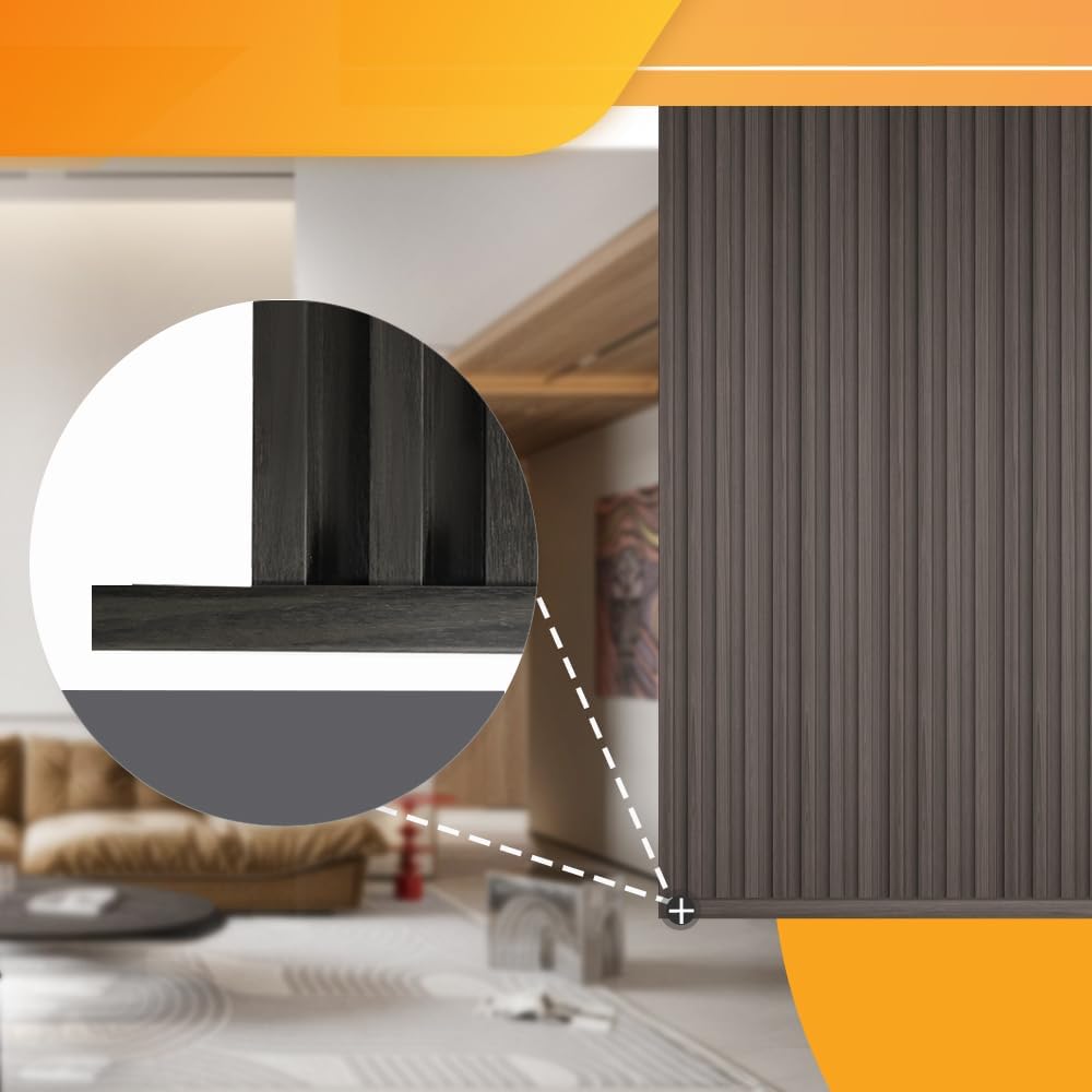 OUZUGIE 8-Pack 57 Inches, WPC Slat Wall Panel Trim,Corner Guard for High Grille (Walnut)