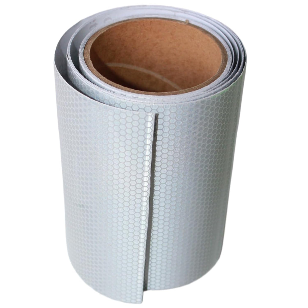 Non Fading Silver Reflective Tape 6 inch Wide, Outdoor Waterproof Safety Adhesive Stickers, High Visibility Industrial Marking Tape (11 feet)