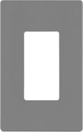 LIDER Brushed Finish Decorator Switch Cover, Screwless Wall Plate, Mid-Size 1-Gang 4.88" x 3.11", Unbreakable Polycarbonate Thermoplastic, UL Listed, LSWP-31M-BGY, Brushed Gray
