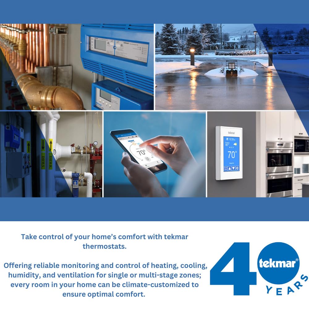 tekmar Indoor Sensor 084 | Mounts Flush or Nearly Flush to Wall for Unobtrusive Look | Mud Over the Sensor for Flawless Finish | Can Connect to Select tekmar Thermostats for Remote Temperature Sensing