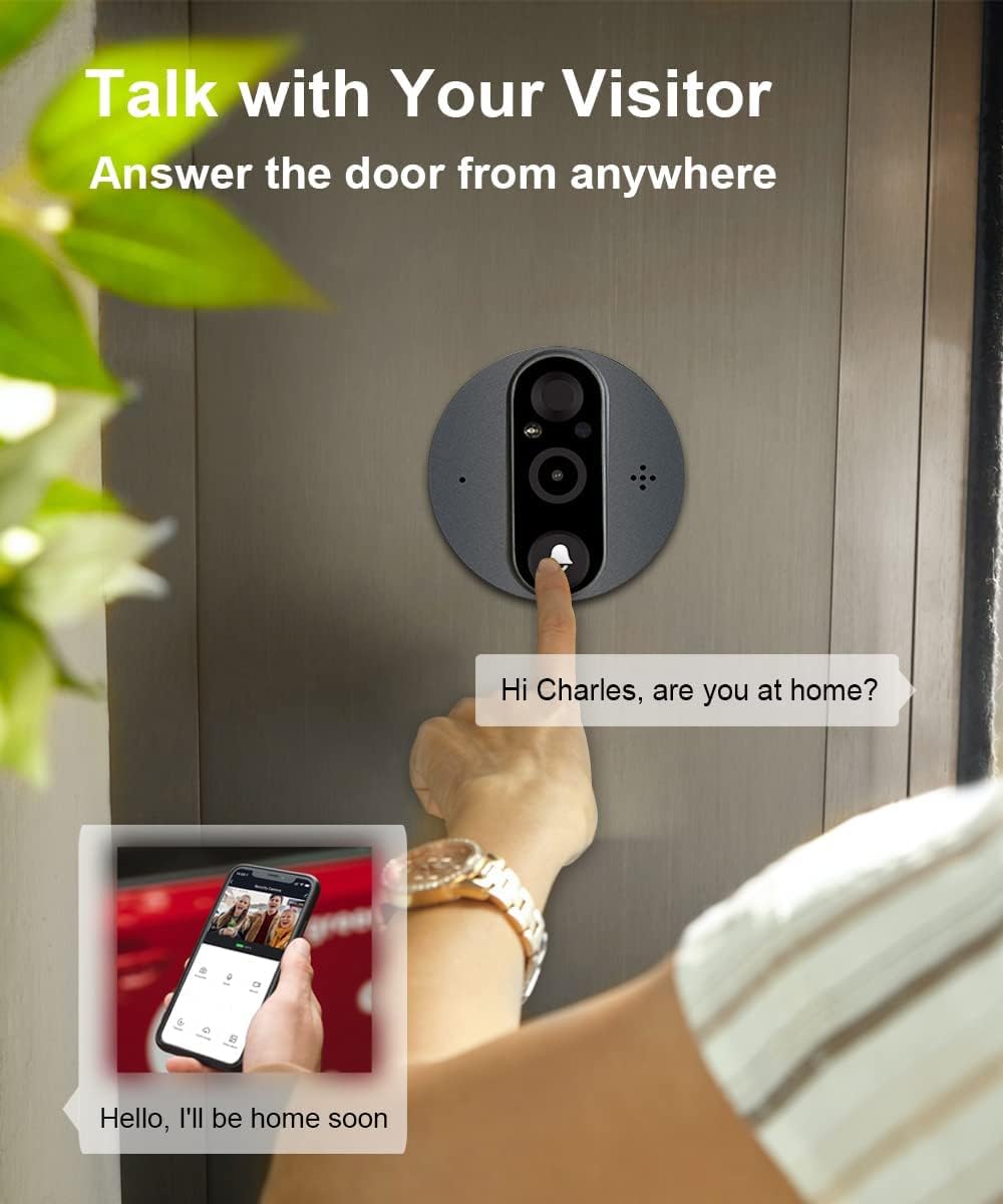 Peephole Camera for Apartment Door, WiFi Door Peephole Viewer Video Doorbell 1080P Camera with Monitor 4.3 Inch LCD Screen Motion Detection Night Vision